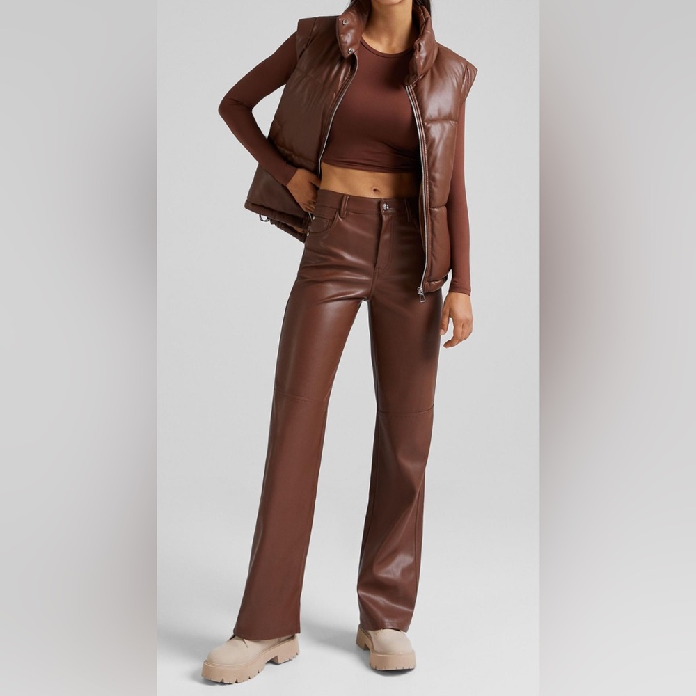 Bershka Faux Leather Pants